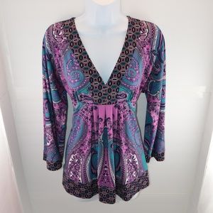 INC Paisley Pleated Shirt